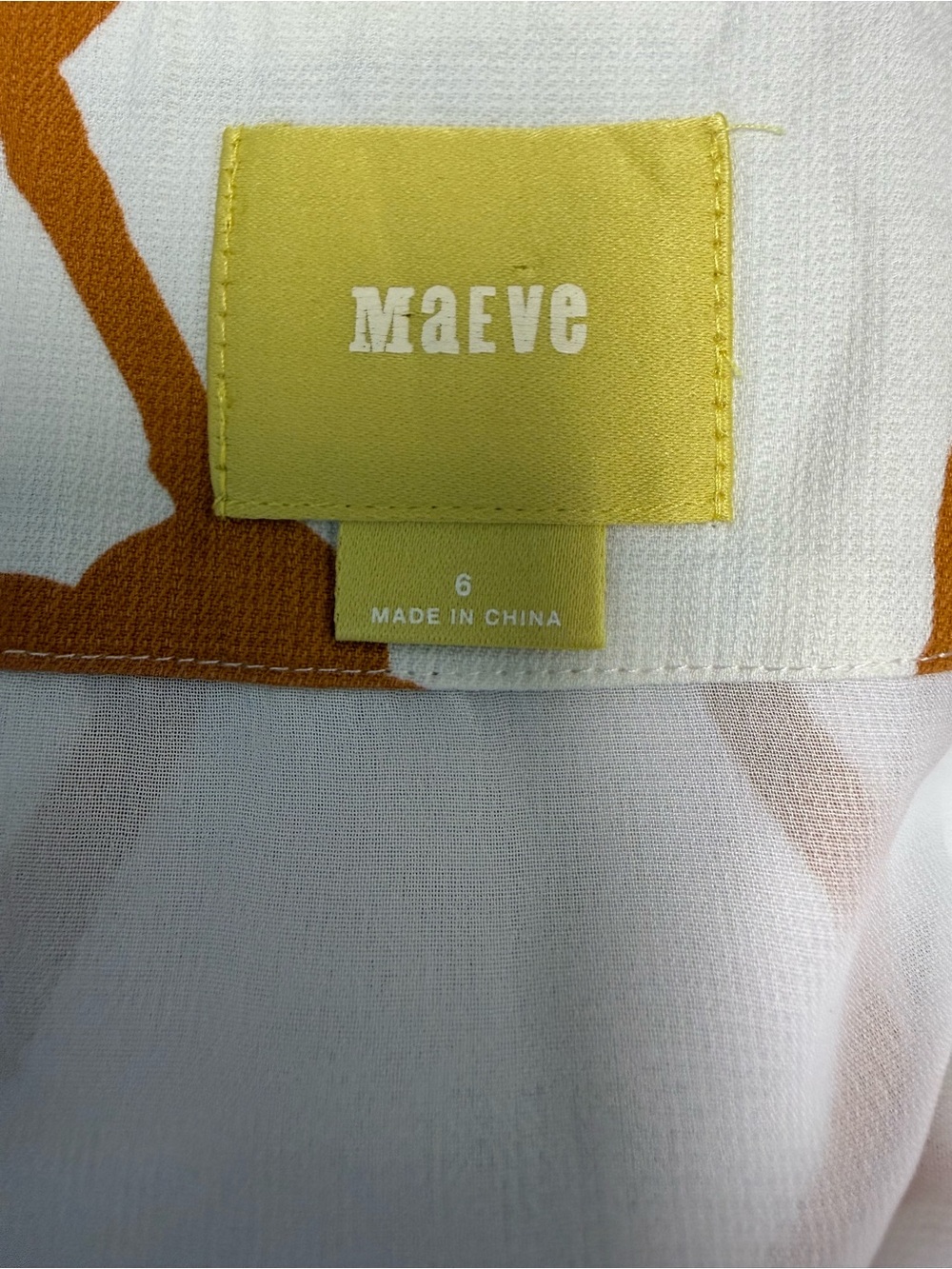 Anthropologie Maeve Mustard Floral-Print A-Line Skirt with Contrast Hem - Picture 3 of 3